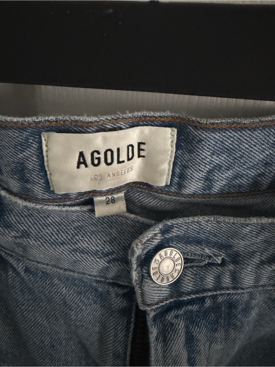 Agolde Denim - Agolde Light Blue Denim Jeans with Silver Button
